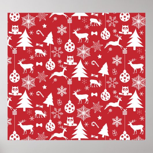 Poster Joyeux Noël : Collection Vintage rouge (Devant)