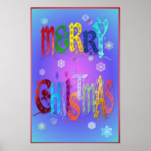 Poster Joyeux Noël coloré Affiche-grand