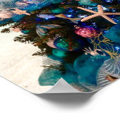 Poster Joyeux Noël côtier Plage tropicale Holiday Tree (Coin)