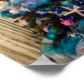 Poster Joyeux Noël côtier Plage tropicale Holiday Tree (Coin)