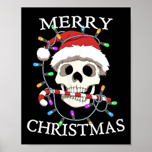 Poster Joyeux Noël Crâne Squelette Hommes Femmes
