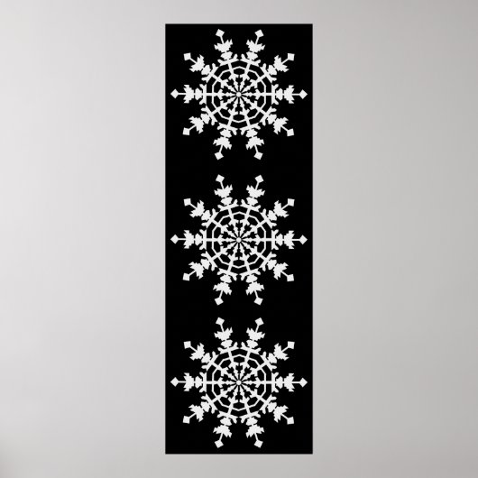 Poster Joyeux Noël - Cristal de glace - Flake de neige (Devant)