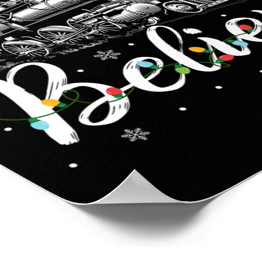 Poster Joyeux Noël croire en Noël de famille Noël Noël No (Coin)