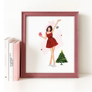 Poster Joyeux Noël Croquis Mignon