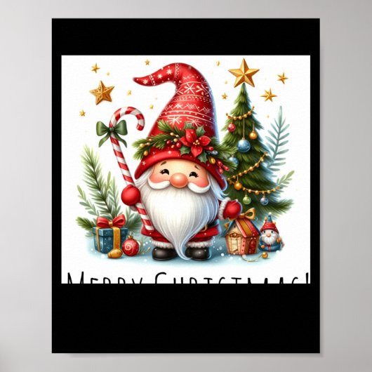 Poster Joyeux Noël Cute Gnome de Noël et plus (Devant)