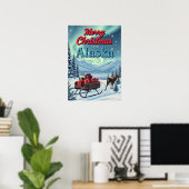Poster Joyeux Noël de Alaska Retro (Bureau à domicile)