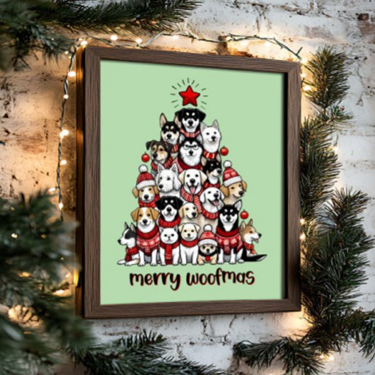 Poster Joyeux Noël de chien Woofmas