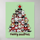 Poster Joyeux Noël de chien Woofmas (Devant)