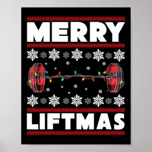 Poster Joyeux Noël de Levage Drôle de Gym Fitness de Noël
