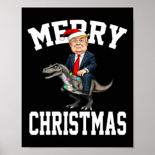Poster Joyeux Noël Dino Donald Trump Dinosaur T-rex X