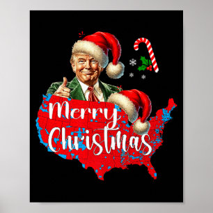 Poster Joyeux Noël Donald Trump Carte de Couverture Rouge
