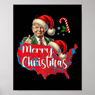 Poster Joyeux Noël Donald Trump Red Couverture Carte Noël