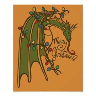 Poster Joyeux Noël Dragon Geek Vacances