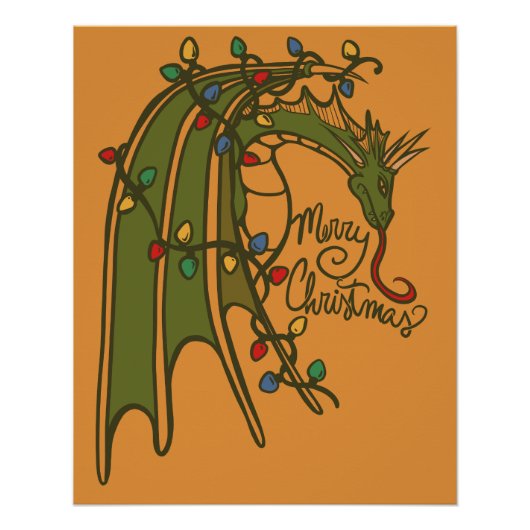 Poster Joyeux Noël Dragon Geek Vacances (Devant)