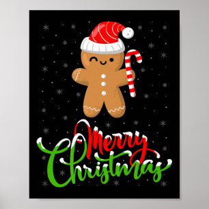 Poster Joyeux Noël Drôle Biscuit Gâteau Noël Cuisine