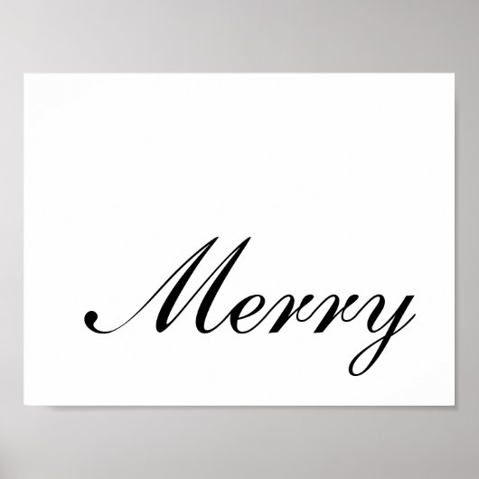 Poster Joyeux Noël en écriture élégante (Devant)