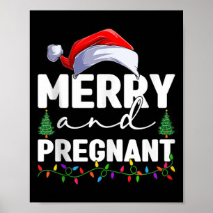 Poster Joyeux Noël enceinte Annonce de grossesse