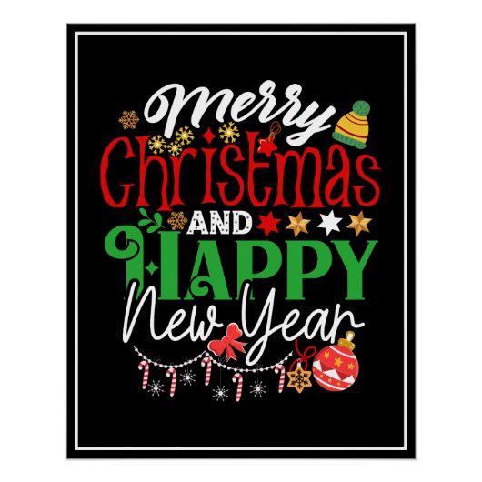 Poster Joyeux Noël et Bonne Année (Devant)