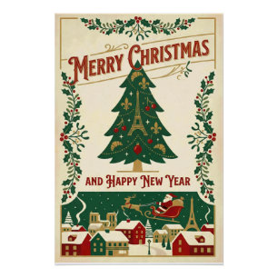 Poster Joyeux Noël et Bonne Année