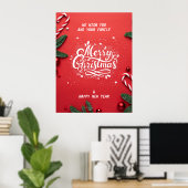 Poster Joyeux noël et bonne nouvelle année (Bureau à domicile)