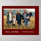 Poster Joyeux Noël Famille Photo Simple Typographie (Devant)