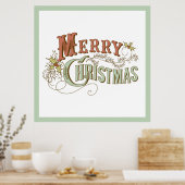 Poster Joyeux Noël Fancy Design de texte (Cuisine)