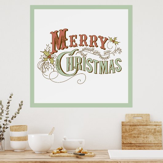 Poster Joyeux Noël Fancy Design de texte (Cuisine)