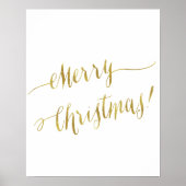 Poster Joyeux Noël Faux Gold Foil Lettrage Script (Devant)
