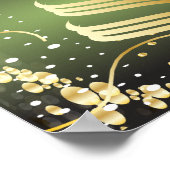 Poster Joyeux Noël Festive Vert et Or (Coin)