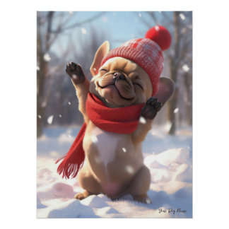 Poster Joyeux Noël, French Bulldog 01 - Joyeux Chris