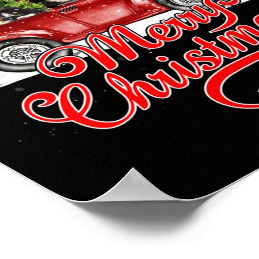 Poster Joyeux Noël Frontière Collie Chiens Père Noël Rein (Coin)