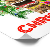 Poster Joyeux Noël Funny Père Noël Tiki (Coin)