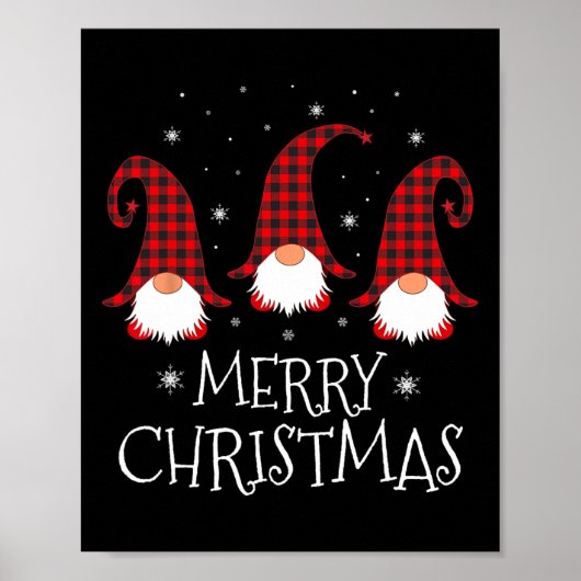 Poster Joyeux Noël Gnome Funny Xmas Gnomes Group Fami (Devant)