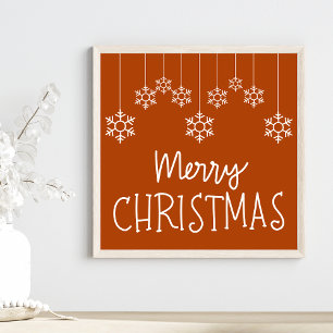 Poster Joyeux Noël hiver Snowflakes Typographie