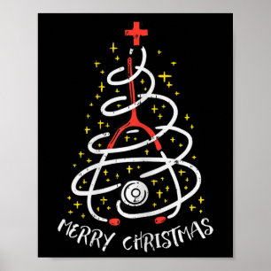 Poster Joyeux Noël Infirmière Xmas Scrub Top Femmes Steth