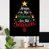 Poster Joyeux Noël Jésus Est La Raison (Bureau à domicile)