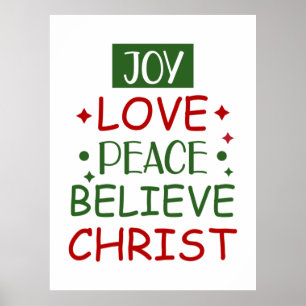 Poster Joyeux Noël Joyeux Amour Paix Croire