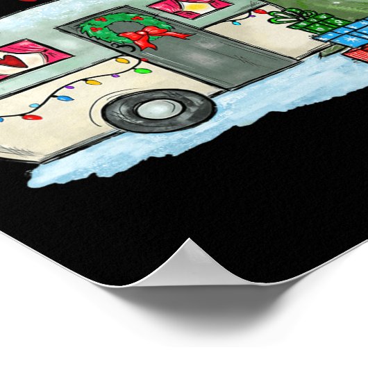 Poster Joyeux Noël Joyeux Camper Fun Camping Vie Fami (Coin)