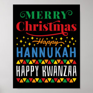 Poster Joyeux Noël Joyeux Hanoukka Joyeux Kwanzaa 14