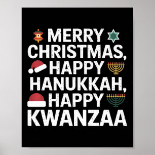Poster Joyeux Noël Joyeux Hanoukka Joyeux Kwanzaa 15