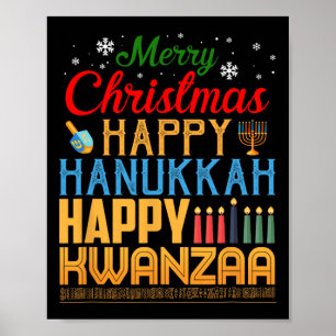 Poster Joyeux Noël Joyeux Hanoukka Joyeux Kwanzaa 19
