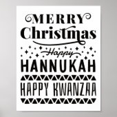 Poster Joyeux Noël Joyeux Hanoukka Joyeux Kwanzaa 4 (Devant)