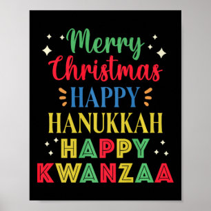 Poster Joyeux Noël Joyeux Hanoukka Joyeux Kwanzaa 9