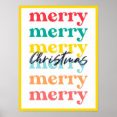 Poster Joyeux Noël Joyeux Joyeux Joyeux Jaune Jaune Jaune (Devant)