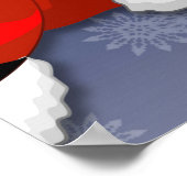 Poster Joyeux Noël Joyeux Père Noël et rennes (Coin)