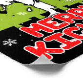 Poster Joyeux Noël Kickmas Sapin de Noël drôle Kickb (Coin)