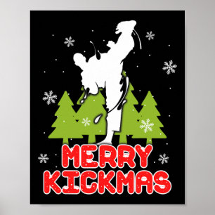 Poster Joyeux Noël Kickmas Sapin de Noël drôle Kickb