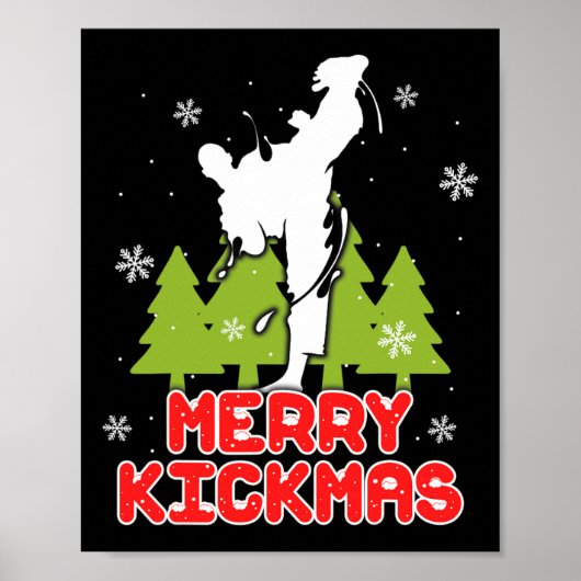 Poster Joyeux Noël Kickmas Sapin de Noël drôle Kickb (Devant)
