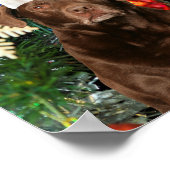 Poster Joyeux Noël Labrador Retriever Chien Santa Hat (Coin)