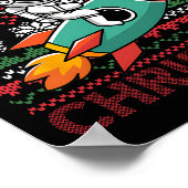 Poster Joyeux Noël laid Père Noël Chapeau l'astronaute éq (Coin)